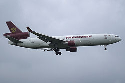 Eine ehemalige McDonnell Douglas MD-11F der Transmile Air Services