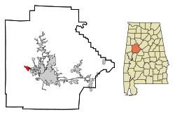 Tuscaloosa County Alabama Incorporated and Unincorporated areas Coker Highlighted.svg