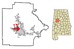Tuscaloosa County Alabama Incorporated and Unincorporated areas Northport Highlighted.svg