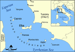 Karte des Toskanischen Archipels