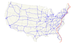 Karte des U.S. Highways 1