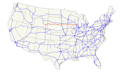 Karte des U.S. Highways 18