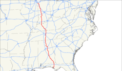 Karte des U.S. Highways 231