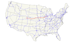 Karte des U.S. Highways 34