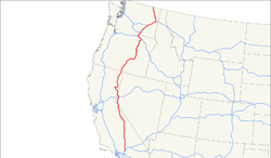 Karte des U.S. Highways 395