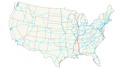 Karte des U.S. Highways 45