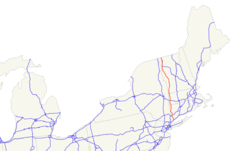 Karte des U.S. Highways 7