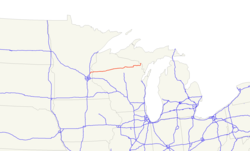 Karte des U.S. Highways 8