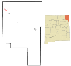 Union County New Mexico Incorporated and Unincorporated areas Folsom Highlighted.svg