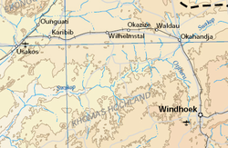Strecke der Bahnstrecke Windhoek–Kranzberg