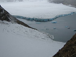 Blick von Uunartoq Qeqertoq auf das zurückgehende Eis