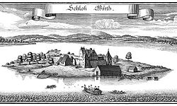 Kupferstich mit Wörthschlössl(Michael Wening um 1700)