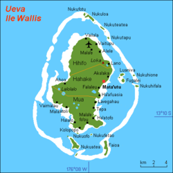 Karte der Wallis-Inseln mit von Uvea
