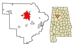 Walker County Alabama Incorporated and Unincorporated areas Jasper Highlighted.svg