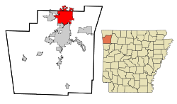 Washington County Arkansas Incorporated and Unincorporated areas Springdale Highlighted.svg