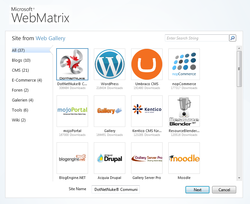 Web App Gallery in WebMatrix