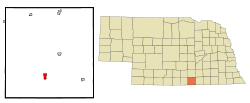 Webster County Nebraska Incorporated and Unincorporated areas Red Cloud Highlighted.svg