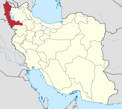Lage der Provinz West-Aserbaidschan im Iran