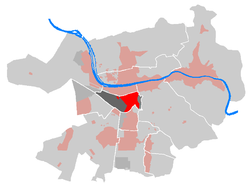 Lage des Stadtteils Weststadt in Heidelberg