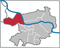 Lage des Stadtteils Wieblingen in Heidelberg