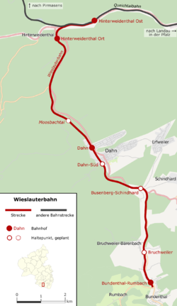 Strecke der Wieslauterbahn