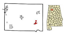 Winston County Alabama Incorporated and Unincorporated areas Arley Highlighted.svg