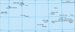 Karte von Yap, das Atoll Lamotrek im Osten