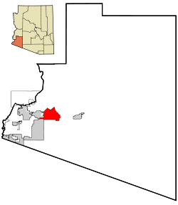 Yuma County Incorporated and Unincorporated areas Fortuna Foothills highlighted.svg
