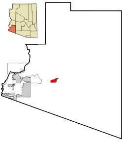 Yuma County Incorporated and Unincorporated areas Wellton highlighted.svg