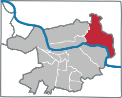 Lage des Stadtteils Ziegelhausen in Heidelberg