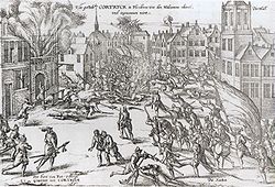 Darstellung der Schlacht aus dem 16. Jahrhundert