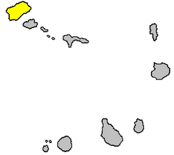 Lage von Santo Antão (farblich hervorgehoben)