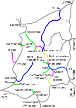 Strecke der Bahnstrecke Pressig-Rothenkirchen–Tettau