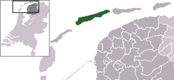 Lage der Gemeinde Terschelling in den Niederlanden