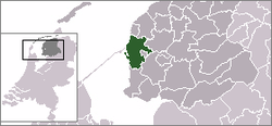 Lage der Gemeinde Wûnseradiel in den Niederlanden