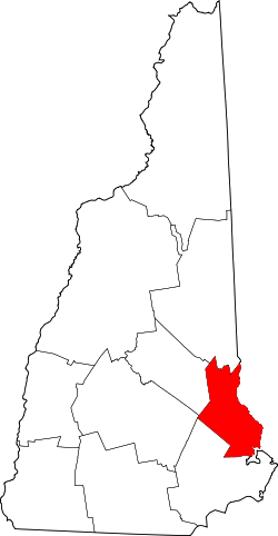 Karte von Strafford County innerhalb von New Hampshire