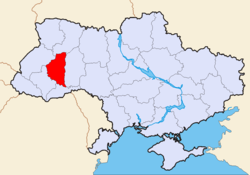 Karte der Ukraine mit Oblast Ternopil