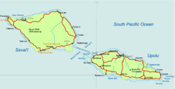 Karte von Savaii und Upolu