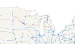Karte des U.S. Highways 10