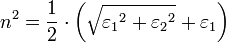 n^2 = \frac{1}{2} \cdot \left(\sqrt{{\varepsilon_1}^2 + {\varepsilon_2}^2} + \varepsilon_1\right)