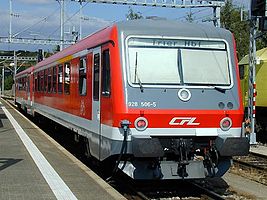 CFL-Dieseltriebwagen nach Trier Hbf im Bahnhof Wasserbillig