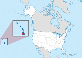 Karte der USA, Hawaiʻi hervorgehoben