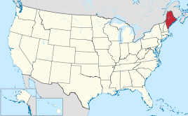 Karte der USA, Maine hervorgehoben