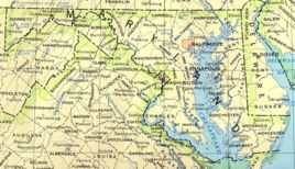 Geografische Karte Marylands