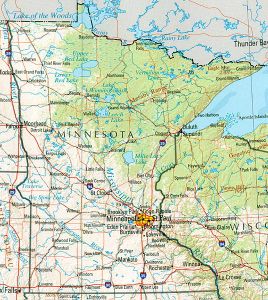 Geographische Karte Minnesotas