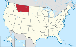 Karte der USA, Montana hervorgehoben