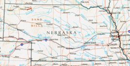 Geographische Karte Nebraskas
