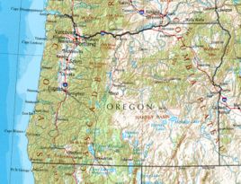 Geographische Karte Oregons