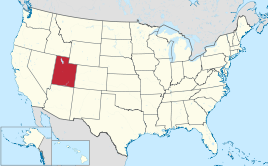 Karte der USA, Utah hervorgehoben