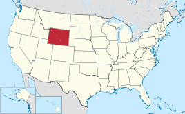 Karte der USA, Wyoming hervorgehoben